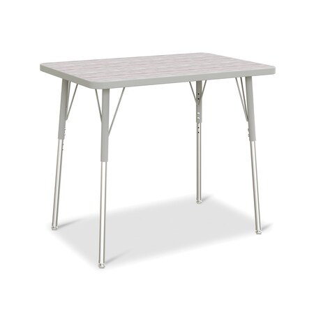 Jonti-Craft Berries Rectangle Activity Table, 24 in. x 36 in., A-height, Driftwood Gray/Gray/Gray 6478JCA450